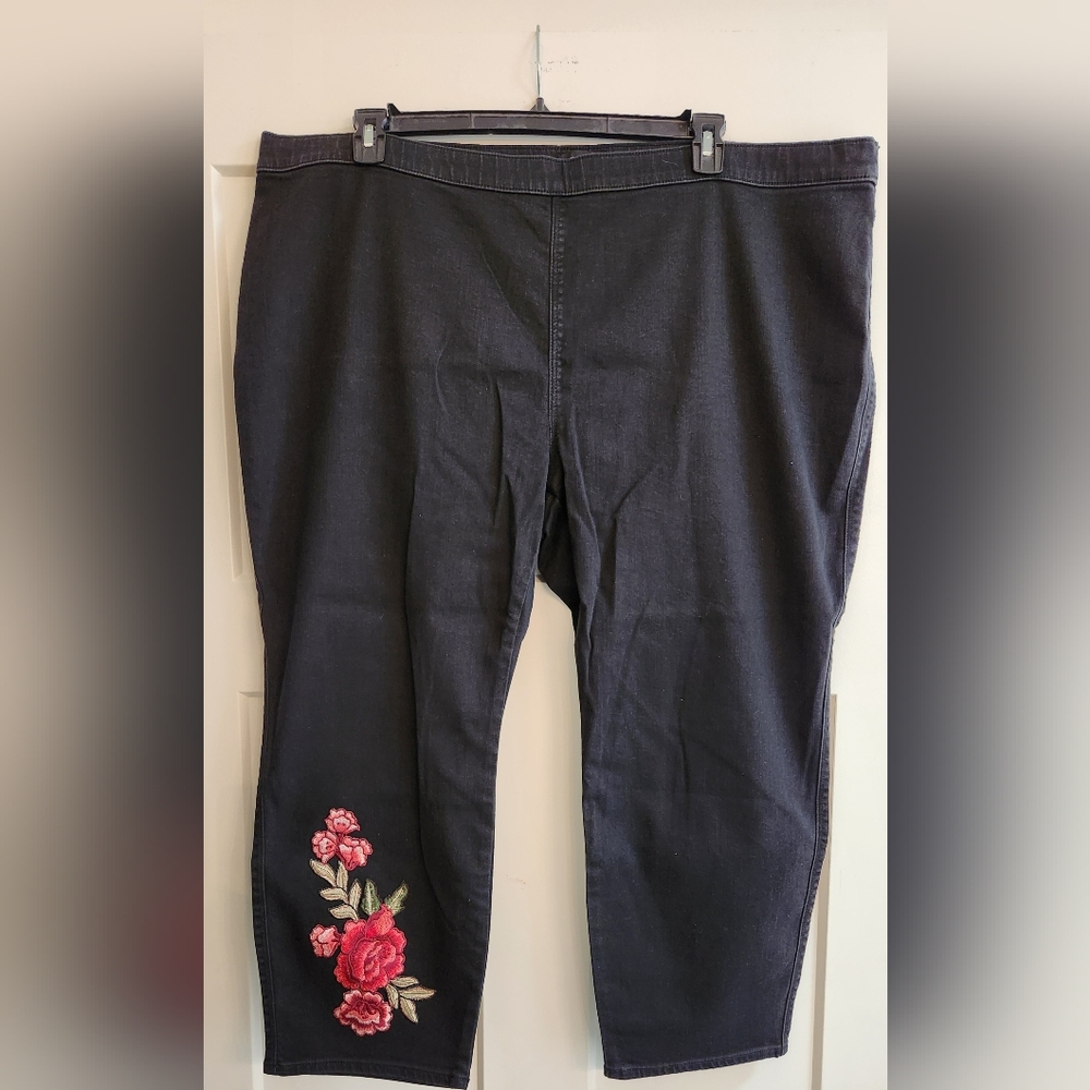 Susan Graver petite high stretch denim slim leg jeans size 26 nwit